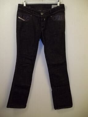 Diesel Black Denim + Leather ROKKET Stretch Jeans 29 x 30